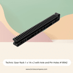 Technic Gear Rack 1 x 14 x 2 with Axle and Pin Holes #18942  - 26-Black