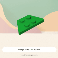 Wedge, Plate 2 x 4 #51739 - 28-Green