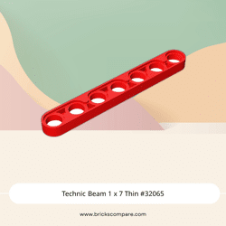 Technic Beam 1 x 7 Thin #32065 - 21-Red