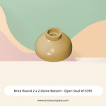 Brick Round 2 x 2 Dome Bottom - Open Stud #15395  - 5-Tan