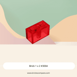 Brick 1 x 2 #3004 - 41-Trans-Red
