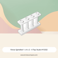 Fence Spindled 1 x 4 x 2 - 4 Top Studs #15332  - 1-White