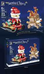 QIZHILE 90014 Merry Christmas: Santa sleigh with reindeer