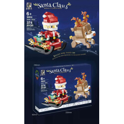 QIZHILE 90014 Merry Christmas: Santa sleigh with reindeer