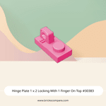 Hinge Plate 1 x 2 Locking With 1 Finger On Top #30383 - 221-Dark Pink