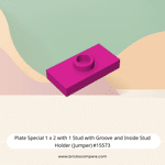 Plate Special 1 x 2 with 1 Stud with Groove and Inside Stud Holder (Jumper) #15573 - 124-Magenta