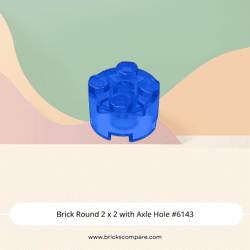 Brick Round 2 x 2 with Axle Hole #6143 - 43-Trans-Dark Blue