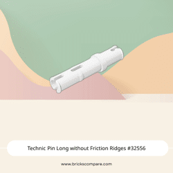 Technic Pin Long without Friction Ridges #32556 - 1-White