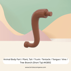 Animal Body Part / Plant, Tail  / Trunk / Tentacle / Tongue / Vine / Tree Branch (Short Tip) #43892 - 38-Dark Orange