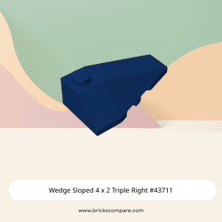 Wedge Sloped 4 x 2 Triple Right #43711 - 140-Dark Blue