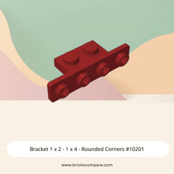 Bracket 1 x 2 - 1 x 4 - Rounded Corners #10201  - 154-Dark Red