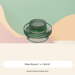 Plate Round 1 x 1 #6141 - 48-Trans-Green