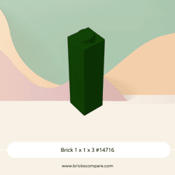 Brick 1 x 1 x 3 #14716 - 141-Dark Green