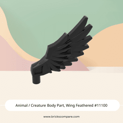 Animal / Creature Body Part, Wing Feathered #11100  - 26-Black