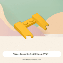 Wedge Curved 3 x 4 x 2/3 Cutout #11291  - 191-Bright Light Orange
