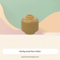 Minifig Head Plain #3626 - 297-Pearl Gold
