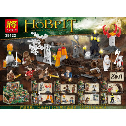 LELE 39122 Lord of the Rings Hobbit 8 Gandalf, Dwarf Squire, Frodo, Ellund, White Palm Orc, Pippi, Aragon, White RobleGandal