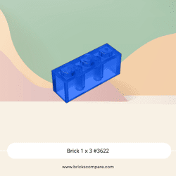 Brick 1 x 3 #3622 - 43-Trans-Dark Blue