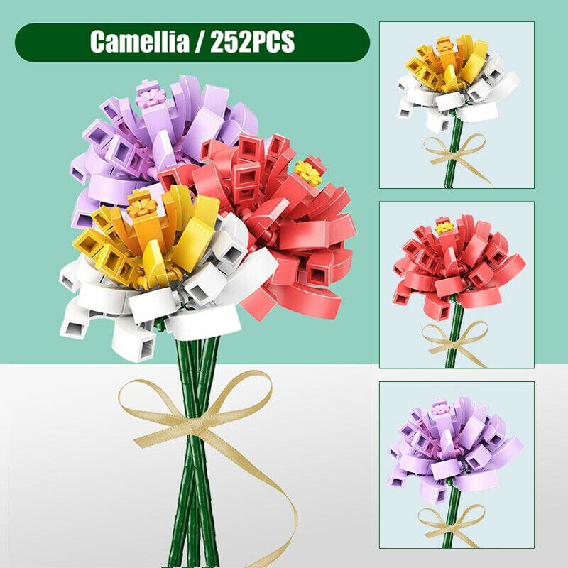 SEMBO 601237 Building Block Flower Shop: 3 Types of Camellia