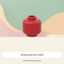 Minifig Head Plain #3626 - 21-Red