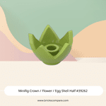 Minifig Crown / Flower / Egg Shell Half #39262 - 119-Lime