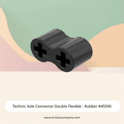 Technic Axle Connector Double Flexible - Rubber #45590  - 26-Black