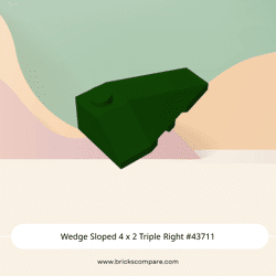 Wedge Sloped 4 x 2 Triple Right #43711 - 141-Dark Green
