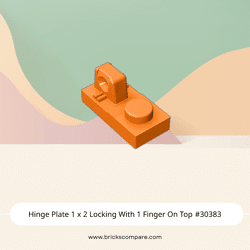 Hinge Plate 1 x 2 Locking With 1 Finger On Top #30383 - 106-Orange
