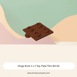 Hinge Brick 2 x 2 Top Plate Thin #6134  - 192-Reddish Brown