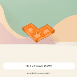 Tile 2 x 2 Corner #14719 - 182-Trans-Orange