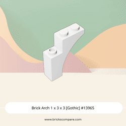 Brick Arch 1 x 3 x 3 [Gothic] #13965 - 1-White