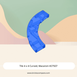 Tile 4 x 4 Curved, Macaroni #27507 - 43-Trans-Dark Blue