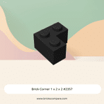 Brick Corner 1 x 2 x 2 #2357 - 26-Black