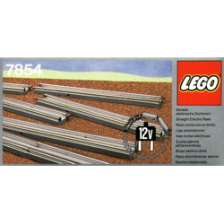 Lego 7854 8 Straight Electric Rails Grey 12 V