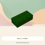 Brick 2 x 4 #3001 - 141-Dark Green