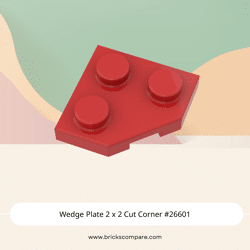 Wedge Plate 2 x 2 Cut Corner #26601  - 21-Red