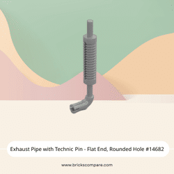 Exhaust Pipe with Technic Pin - Flat End, Rounded Hole #14682 - 315-Flat Silver