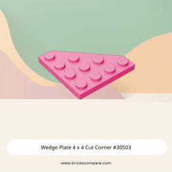 Wedge Plate 4 x 4 Cut Corner #30503 - 221-Dark Pink
