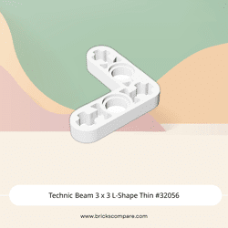 Technic Beam 3 x 3 L-Shape Thin #32056 - 1-White