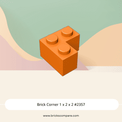 Brick Corner 1 x 2 x 2 #2357 - 106-Orange