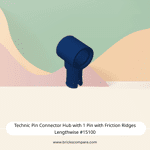 Technic Pin Connector Hub with 1 Pin with Friction Ridges Lengthwise #15100 - 140-Dark Blue