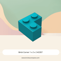 Brick Corner 1 x 2 x 2 #2357 - 107-Dark Turquoise