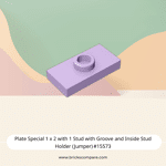 Plate Special 1 x 2 with 1 Stud with Groove and Inside Stud Holder (Jumper) #15573 - 325-Lavender