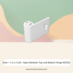 Door 1 x 3 x 2 Left - Open Between Top and Bottom Hinge #92262 - 1-White