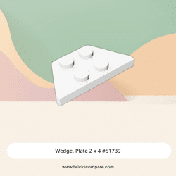 Wedge, Plate 2 x 4 #51739 - 1-White