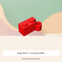 Hinge Brick 1 x 4 [Lower] #3831 - 21-Red