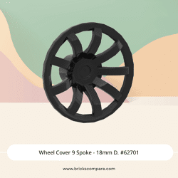 Wheel Cover 9 Spoke - 18mm D. #62701 - 26-Black