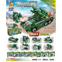 PANLOSBRICK 633023 Field Missile Vehicle 8 Combination China Red Flag 7 Anti-aircraft Missile Vehicle