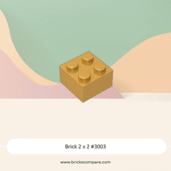 Brick 2 x 2 #3003 - 297-Pearl Gold