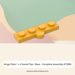 Hinge Plate 1 x 4 Swivel Top / Base - Complete Assembly #73983  - 191-Bright Light Orange